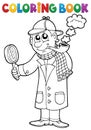 Coloring book detective theme 1