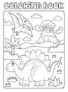 Coloring book dinosaur composition image 1 Royalty Free Stock Photo