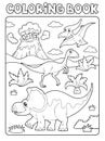 Coloring book dinosaur composition image 2 Royalty Free Stock Photo