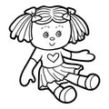 Coloring book, Doll Royalty Free Stock Photo