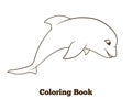 Coloring book dolphin cartoon educational Royalty Free Stock Photo