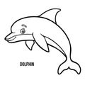 Coloring book, Dolphin Royalty Free Stock Photo