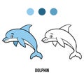 Coloring book, Dolphin