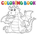 Coloring book dragon theme image 6 Royalty Free Stock Photo