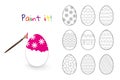 Coloring book. Easter decorated eggs set