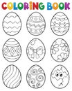 Coloring book Easter eggs theme 3 Royalty Free Stock Photo