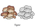 Coloring book. Edible mushrooms, oyster