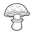 Coloring book. Edible mushrooms, portobello