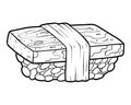 Coloring book, Egg sushi Royalty Free Stock Photo