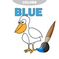 Coloring book - finny bird. Learn colors.