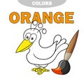 Coloring book - finny bird. Learn colors.