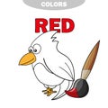 Coloring book - finny bird. Learn colors.