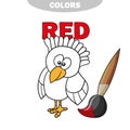 Coloring book - finny bird. Learn colors.