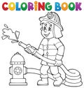 Coloring book firefighter theme 1