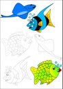 Coloring book-fish Royalty Free Stock Photo