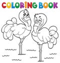 Coloring book flamingo theme 1