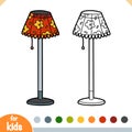 Coloring book, Floor lamp with a flower pattern