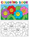 Coloring book with flower theme 1 Royalty Free Stock Photo