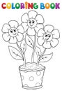 Coloring book with flower theme 5 Royalty Free Stock Photo