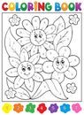 Coloring book with flower theme 9 Royalty Free Stock Photo