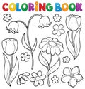 Coloring book flower topic 9 Royalty Free Stock Photo