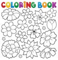 Coloring book flower topic 1 Royalty Free Stock Photo