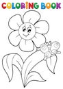 Coloring book flower topic 4 Royalty Free Stock Photo