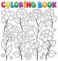 Coloring book flower topic 3 Royalty Free Stock Photo