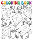 Coloring book flying kites