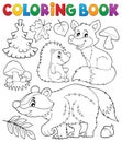 Coloring book forest wildlife theme 1 Royalty Free Stock Photo