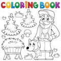 Coloring book forester theme 2 Royalty Free Stock Photo