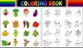 Coloring book with Fresh vegetables cartoon