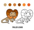 Coloring book, Frilled lizard Royalty Free Stock Photo