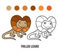 Coloring book, Frilled lizard