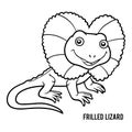 Coloring book, Frilled lizard Royalty Free Stock Photo