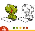 Coloring book, Frog and a paper