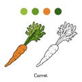 Coloring book: fruits and vegetables (carrot) Royalty Free Stock Photo