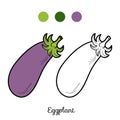 Coloring book: fruits and vegetables (eggplant)