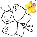 Coloring book funny Cartoon insect.