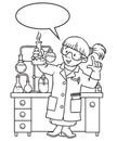 Coloring book of funny chemist or scientist