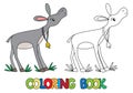 Coloring book of funny donkey Royalty Free Stock Photo