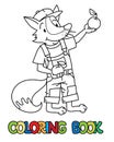 Fox farmer ABC coloring book. Alphabet F Royalty Free Stock Photo