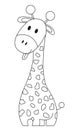 Coloring book - Funny giraffe with tongue stick out