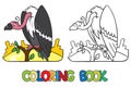 Coloring book of funny vulture