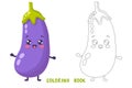 Coloring book of funny zucchini