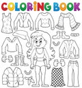 Coloring book girl with clothes theme 2