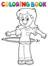 Coloring book girl exercising 1 Royalty Free Stock Photo