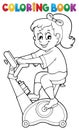 Coloring book girl exercising 2 Royalty Free Stock Photo