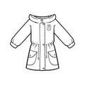 Coloring book, Girls parka jacket