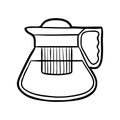 Coloring book, Glass teapot Royalty Free Stock Photo